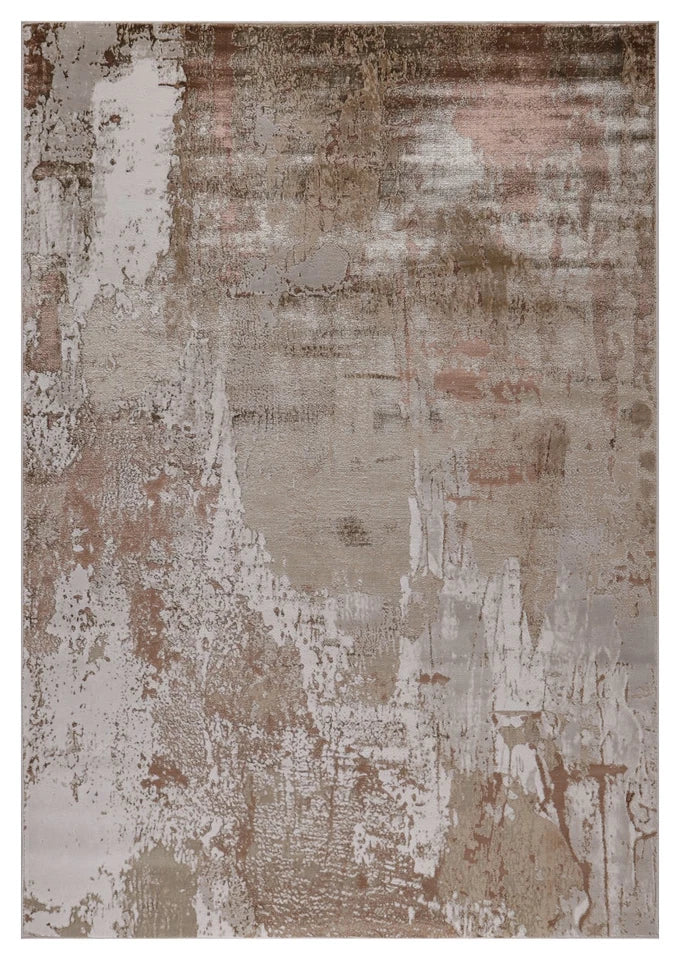 Luxury Premium Aurora Aurelia Metallic Copper Rug VE16 by Zebaa – Modern Abstract Rug for Living Room & Bedroom