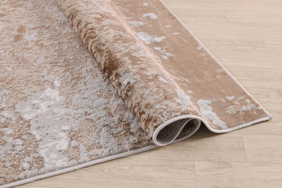 Luxury Premium Aurora Dune Metallic Copper Rug VE13 – Modern Abstract Rug for Living Room & Bedroom