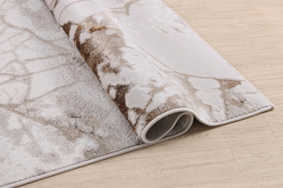 Luxury Premium Aurora Marbella Metallic Beige Rug