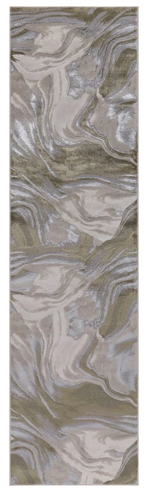 Luxury Premium Aurora Wawe Metallic Green Rug VE12 – Modern Abstract Rug for Living Room & Bedroom