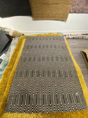 Modern Ethnic Sloan Black Rug 100x150cm – Hand Woven for Living Room & Bedroom By Home Furniture UK (RRP £200)
