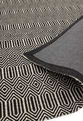 Modern Ethnic Sloan Black Rug 100x150cm – Hand Woven for Living Room & Bedroom By Home Furniture UK (RRP £200)