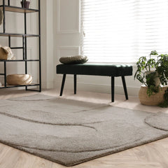 Modern Tova Moleskin Geometric Rug 160x230cm – For Bedroom & Living Room, Robot Tufted