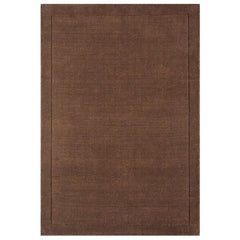 Modern York Chocolate Brown Wool Rug 60x120cm, Hand Woven