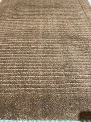 Modern York Chocolate Brown Wool Rug 60x120cm, Hand Woven