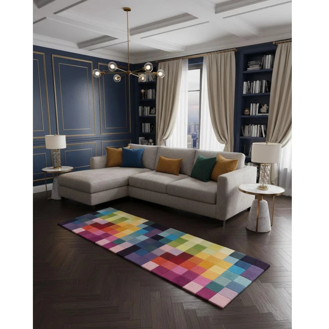 Multi-colour Funk Rug 70x200cm,Next Chic Living Room Bedroom By Asiatic