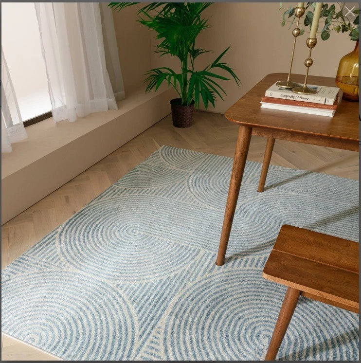 Muse Blue Contemporary Rug 160x230cm Premium Bedroom Living Room