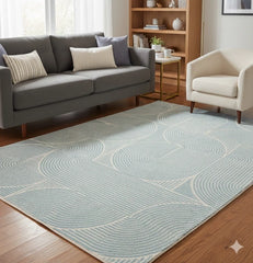 Muse Blue Contemporary Rug 160x230cm Premium Bedroom Living Room