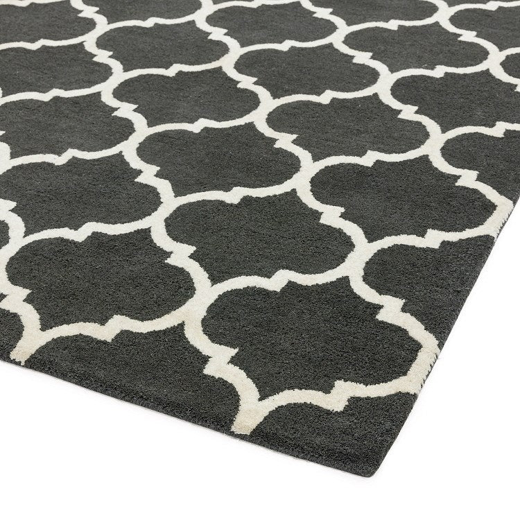 Albany Ogee Charcoal Rug for Bedroom & Livingroom 160x230cm