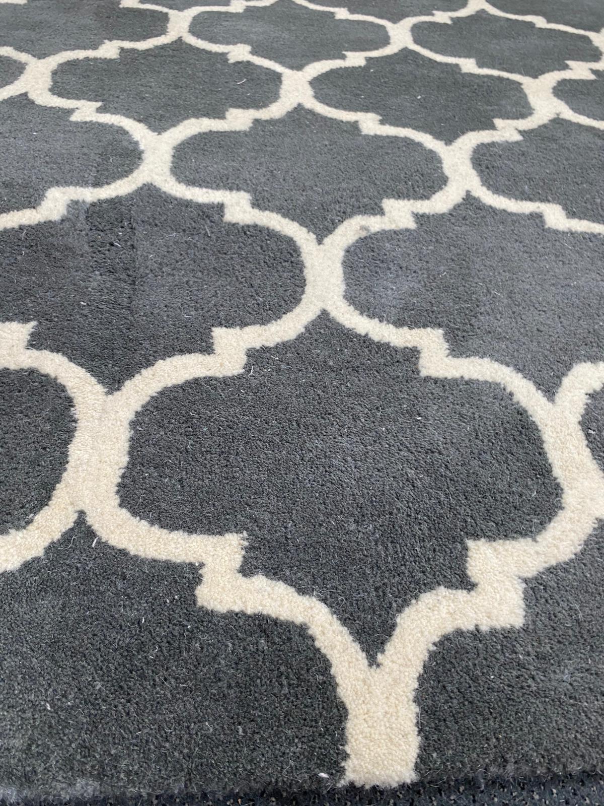 Albany Ogee Charcoal Rug for Bedroom & Livingroom 160x230cm