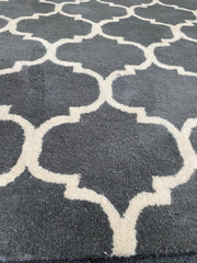 Albany Ogee Charcoal Rug for Bedroom & Livingroom 160x230cm