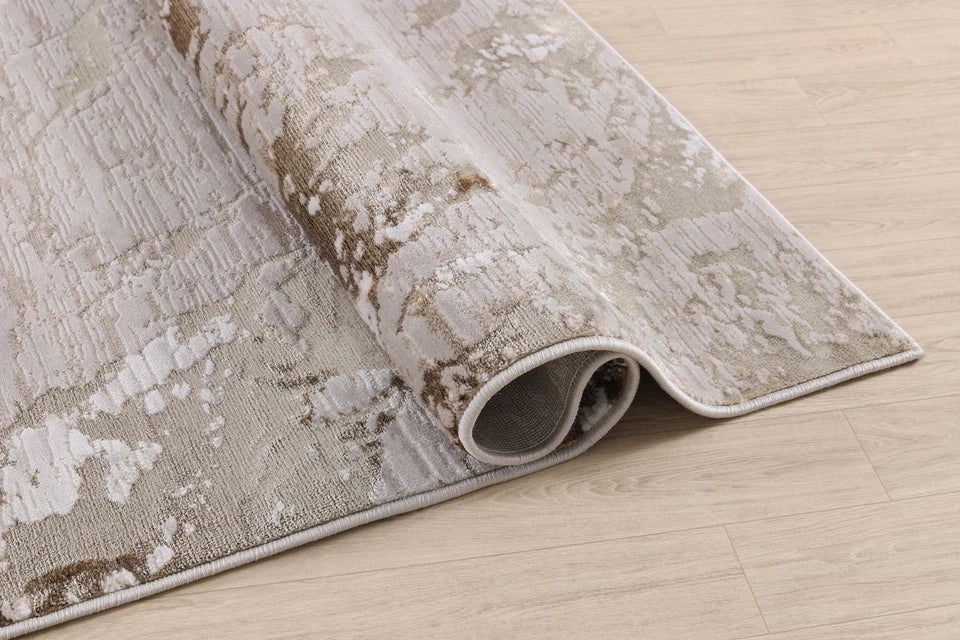 Premium Aurora Abstract Marble Effect Beige Rug