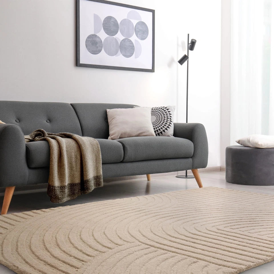 Premium Hague Wool Sand Beige Rug 200x290cm – Luxurious Hand-Tufted Rug