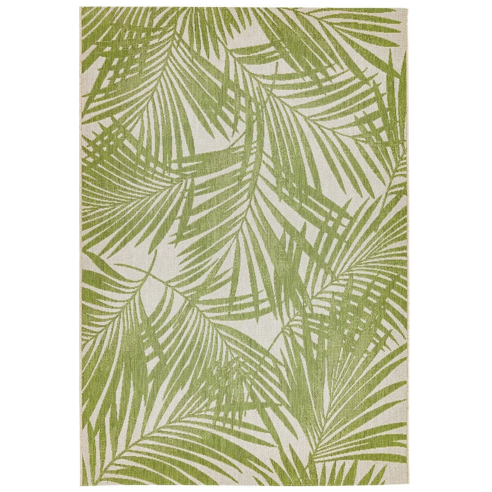 Premium Indoor/Outdoor Green Palm Leaf Rug 80x150cm – For Living Room, Bedroom & Patio