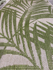 Premium Indoor/Outdoor Green Palm Leaf Rug 80x150cm – For Living Room, Bedroom & Patio