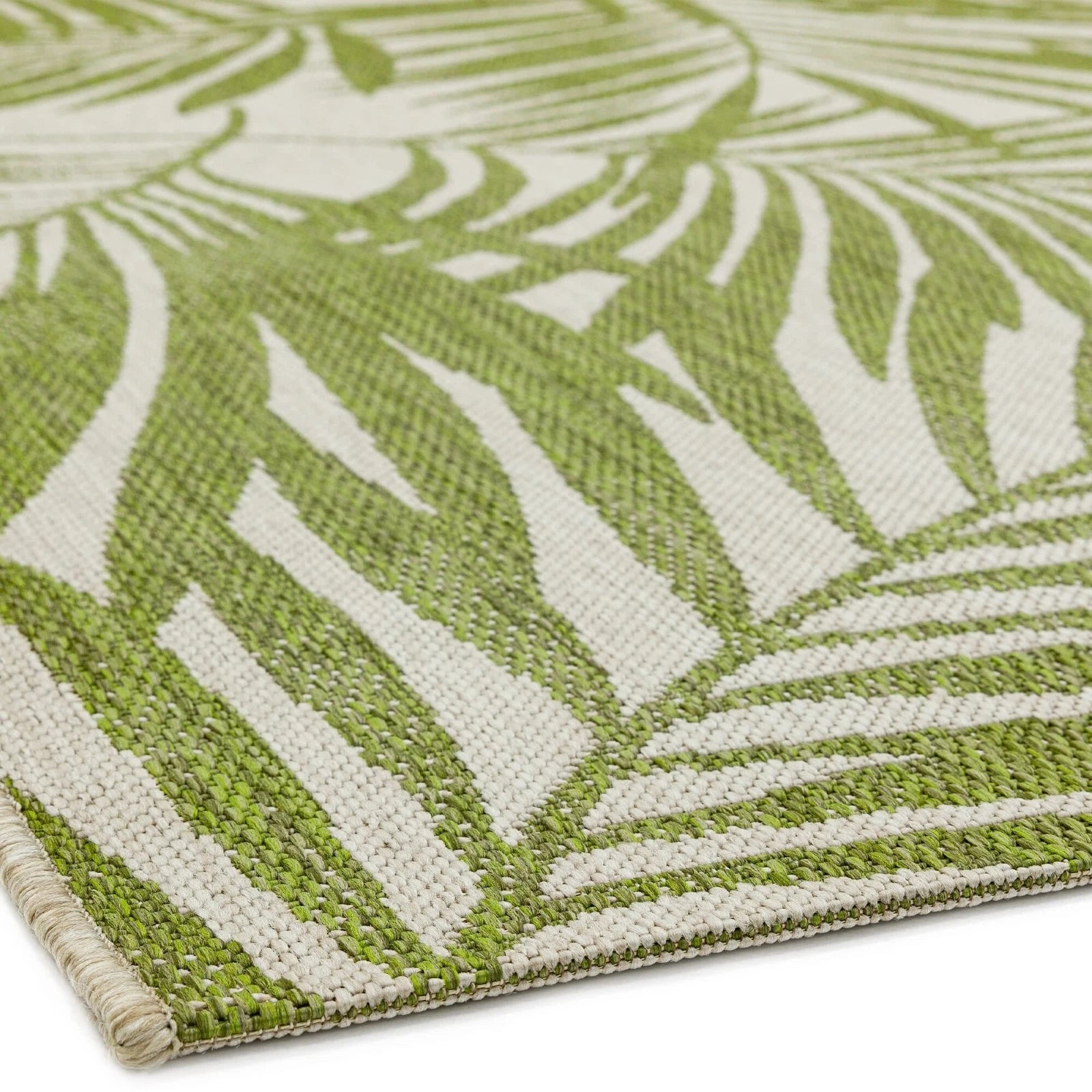 Premium Indoor/Outdoor Green Palm Leaf Rug 80x150cm – For Living Room, Bedroom & Patio