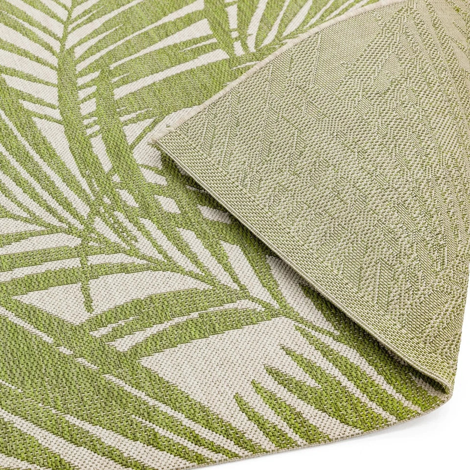 Premium Indoor/Outdoor Green Palm Leaf Rug 80x150cm – For Living Room, Bedroom & Patio