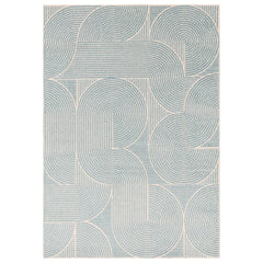 Premium Muse Blue Swirl Flatweave Rug 80x150cm – Abstract Pattern Rug