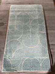 Premium Muse Blue Swirl Flatweave Rug 80x150cm – Abstract Pattern Rug