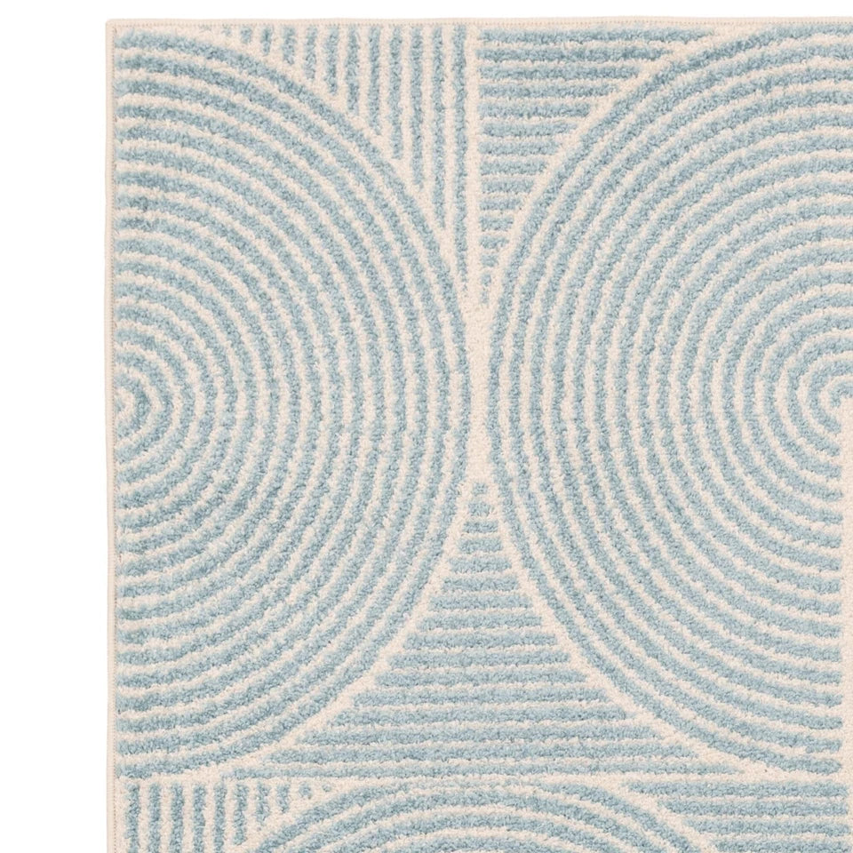 Premium Muse Blue Swirl Flatweave Rug 80x150cm – Abstract Pattern Rug