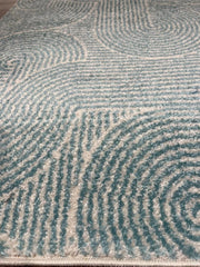 Premium Muse Blue Swirl Flatweave Rug 80x150cm – Abstract Pattern Rug