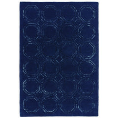 Premium Nexus Octagon Navy Rug 160x230cm – Hand-Tufted Wool & Viscose Rug