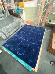 Premium Nexus Octagon Navy Rug 160x230cm – Hand-Tufted Wool & Viscose Rug