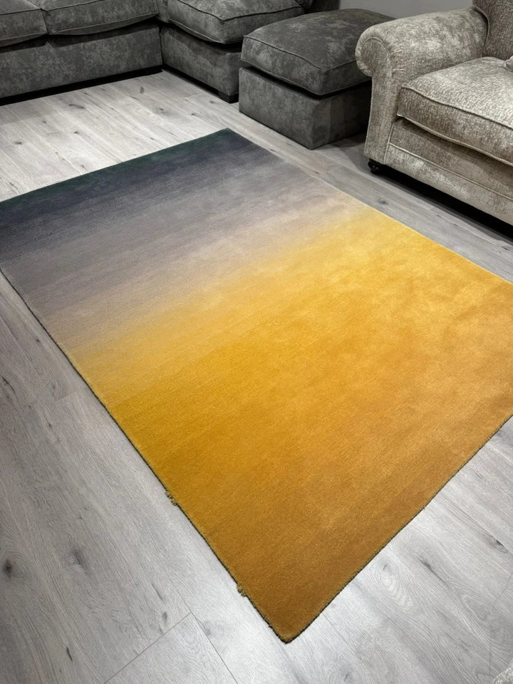 Premium Ombre Wool Mustard Rug 160x230cm – Hand-Tufted Luxury Rug