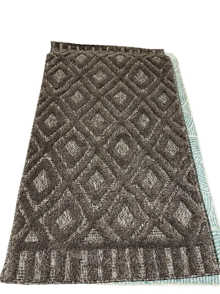 Premium Salta Indoor/Outdoor Charcoal Diamond Rug 80x150cm – Durable Modern Rug