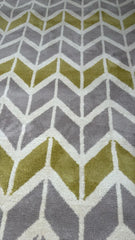 Premium Soft-Touch Microfiber Arlo Chevron Lemon/Grey Rug 200x300cm – Modern Geometric Rug