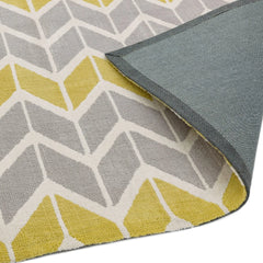 Premium Soft-Touch Microfiber Arlo Chevron Lemon/Grey Rug 200x300cm – Modern Geometric Rug