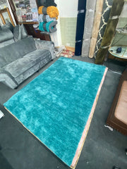 Premium Soft Plain Tula Blue Rug 160x230cm | Hand Woven for Living Room & Bedroom