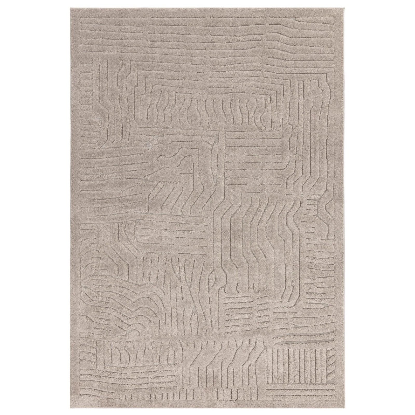 Premium Valley Natural Route Rug 160x230cm – 3D Carved Pattern