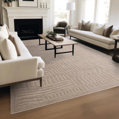 Premium Valley Natural Route Rug 160x230cm – 3D Carved Pattern