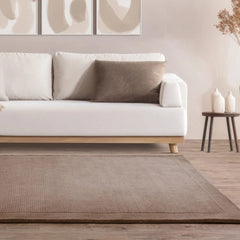 Premium York Taupe Hand Woven Wool Rug 80x150cm – Durable & Stylish Rug by Home Furniture UK (RRP £240)