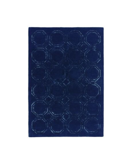 Premium Nexus Octagon Navy Rug 160x230cm – Hand-Tufted Wool & Viscose Rug