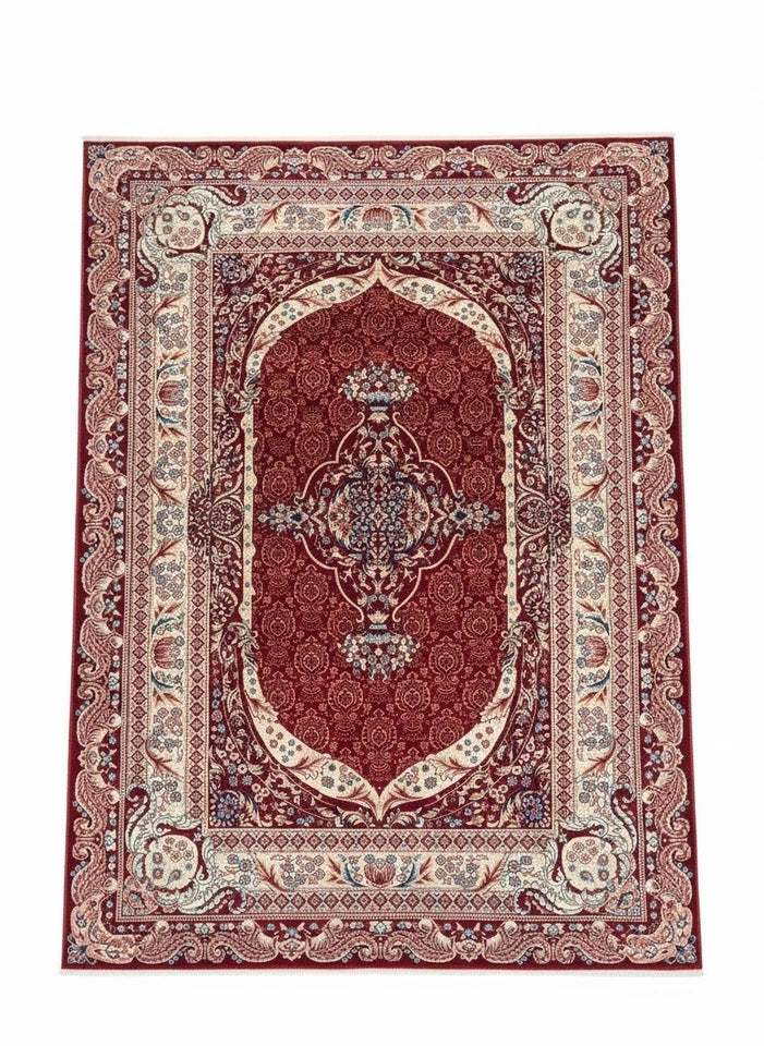 Red Silk Effect Rug 160x230cm Large Luxury Contemporary Abstract Living Room