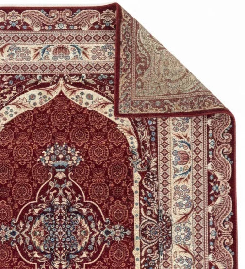 Red Silk Effect Rug 160x230cm Large Luxury Contemporary Abstract Living Room