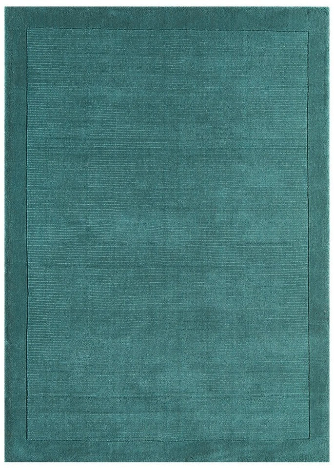 York Teal Wool Rug Contemporary 120x170cm M&S Living Room Bedroom Asiatic