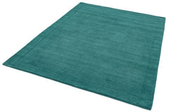York Teal Wool Rug Contemporary 120x170cm M&S Living Room Bedroom Asiatic