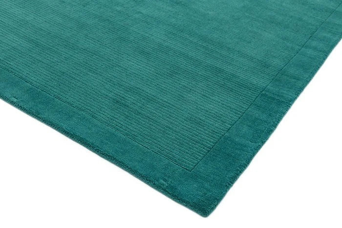 York Teal Wool Rug Contemporary 120x170cm M&S Living Room Bedroom Asiatic