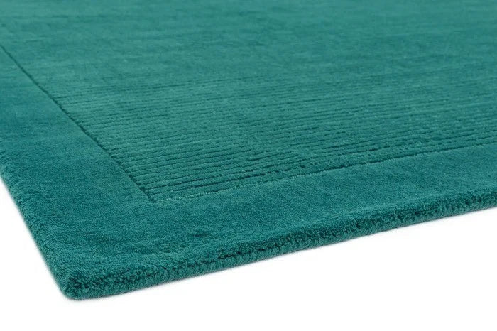 York Teal Wool Rug Contemporary 120x170cm M&S Living Room Bedroom Asiatic