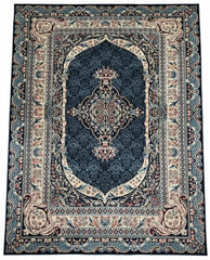 Navy Blue Abstract Rug 160x230cm Large Modern Living Room Carpet Soft Area Mat