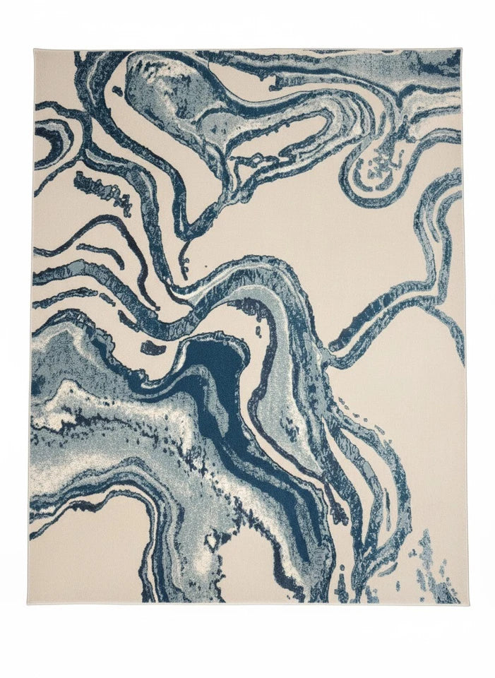 Blue Aurora contemporary Rug 200x290cm, Modern Bedroom Living Room Asia