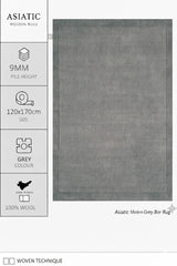York Grey Wool Contemporary Rug 120x170cm M&S Living Room Bedroom Asiatic