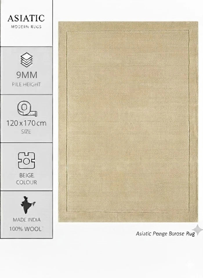 Beige York Wool Rug 120x170cm M&S, Living Room & Bedroom By Asiatic RRP550
