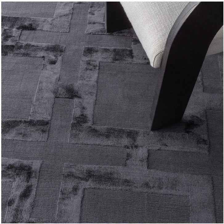 Katherine Carnaby Eaton Black Rug - Hand Made Texture, Luxury By Asiatic 200x300cm, Bedroom & Living Room