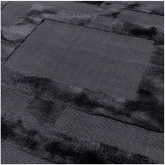 Katherine Carnaby Eaton Black Rug - Hand Made Texture, Luxury By Asiatic 200x300cm, Bedroom & Living Room