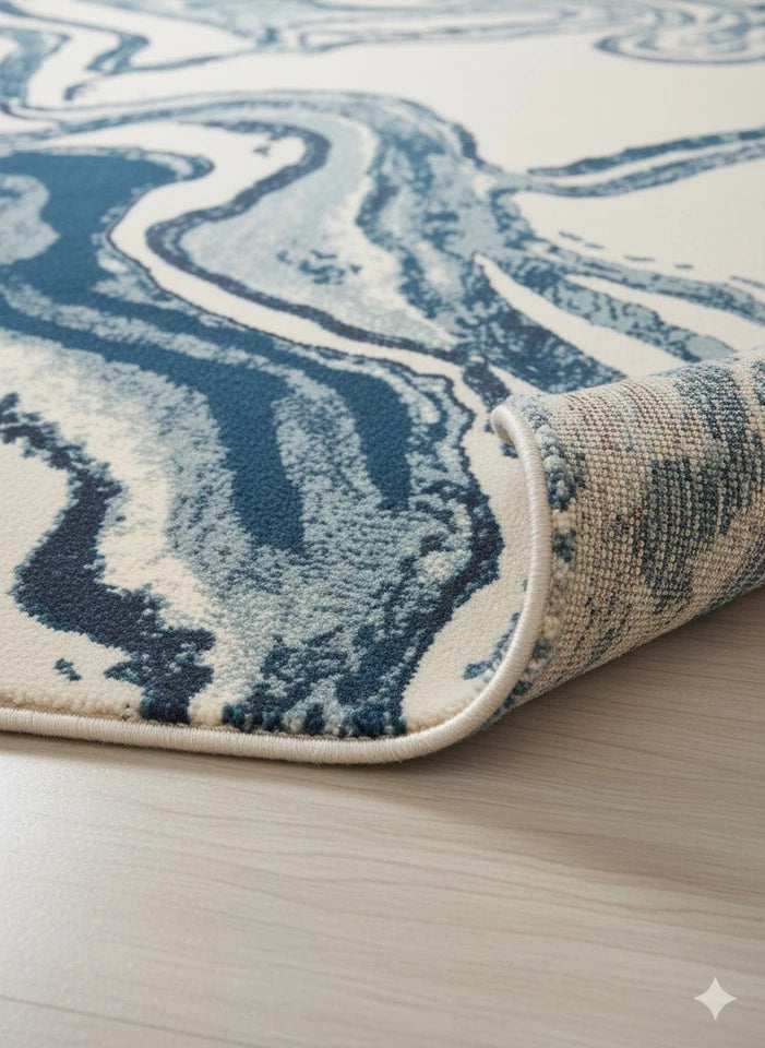 Blue Aurora contemporary Rug 200x290cm, Modern Bedroom Living Room Asia