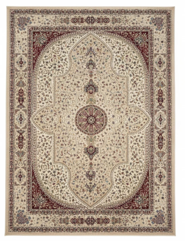 Beige Silk Effect Abstract Rug 160x230cm Large Modern Living Room Carpet Soft